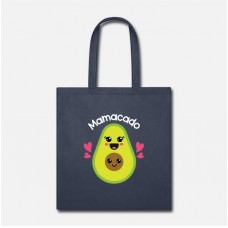 Mamacado Pregnant Mom Mama Design Cute Avocado Navy Tote Bag